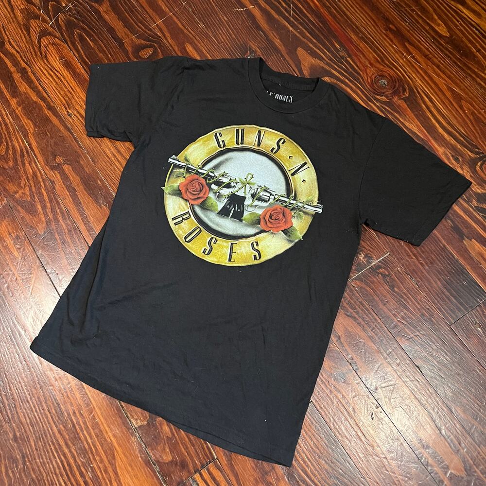 Guns N Roses S Grunge Graphic Band Tee Black Regular Fit Y2K